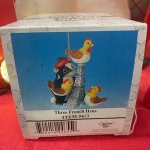 Fitz and Floyd Charming Tails “Three French Hens“ NIB